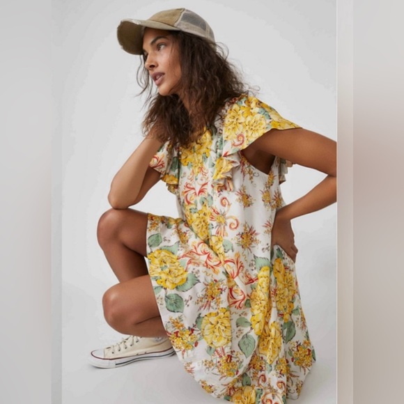Free People Dresses & Skirts - Free People Yara Mini Dress in Tea Combo color, brunch, boho, lightweight